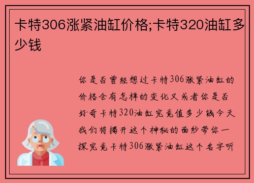 卡特306涨紧油缸价格;卡特320油缸多少钱